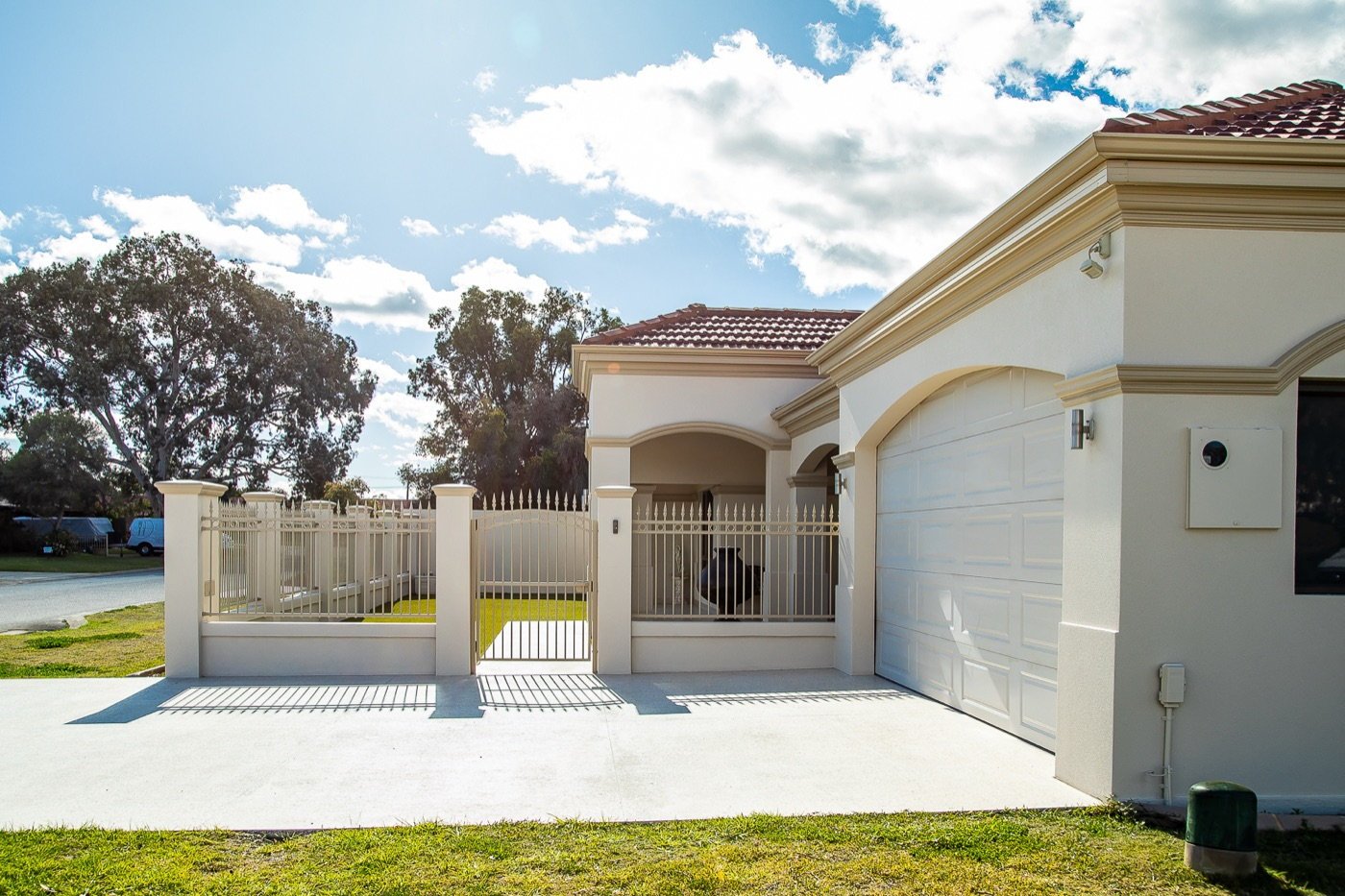 Common render damage repaired by LA Painting in Perth