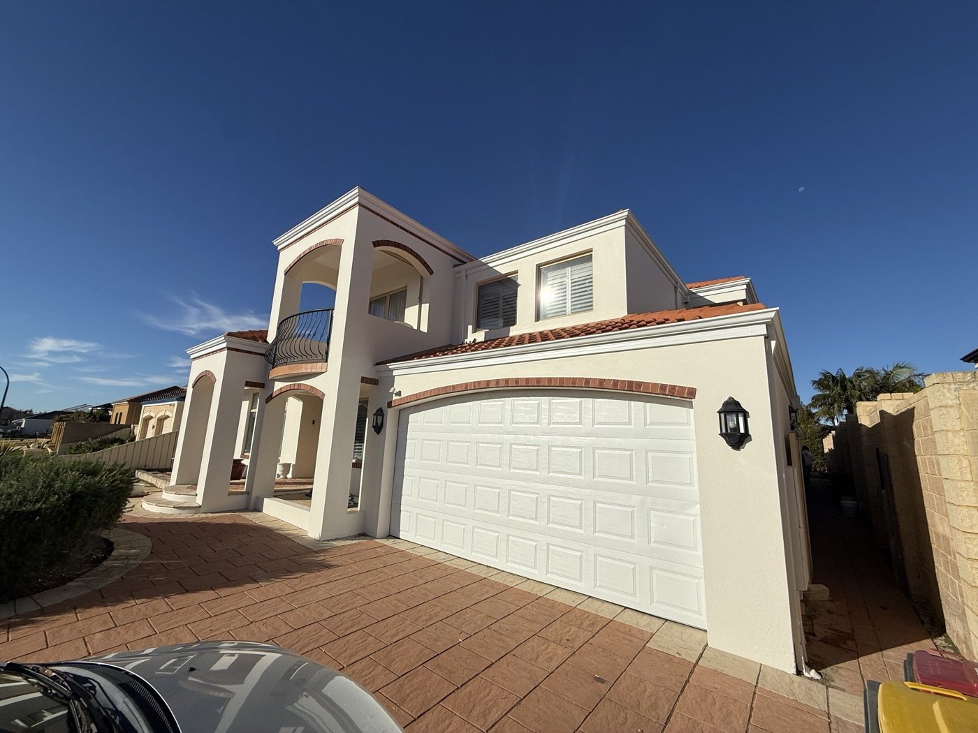 Common render damage repaired by LA Painting in Perth
