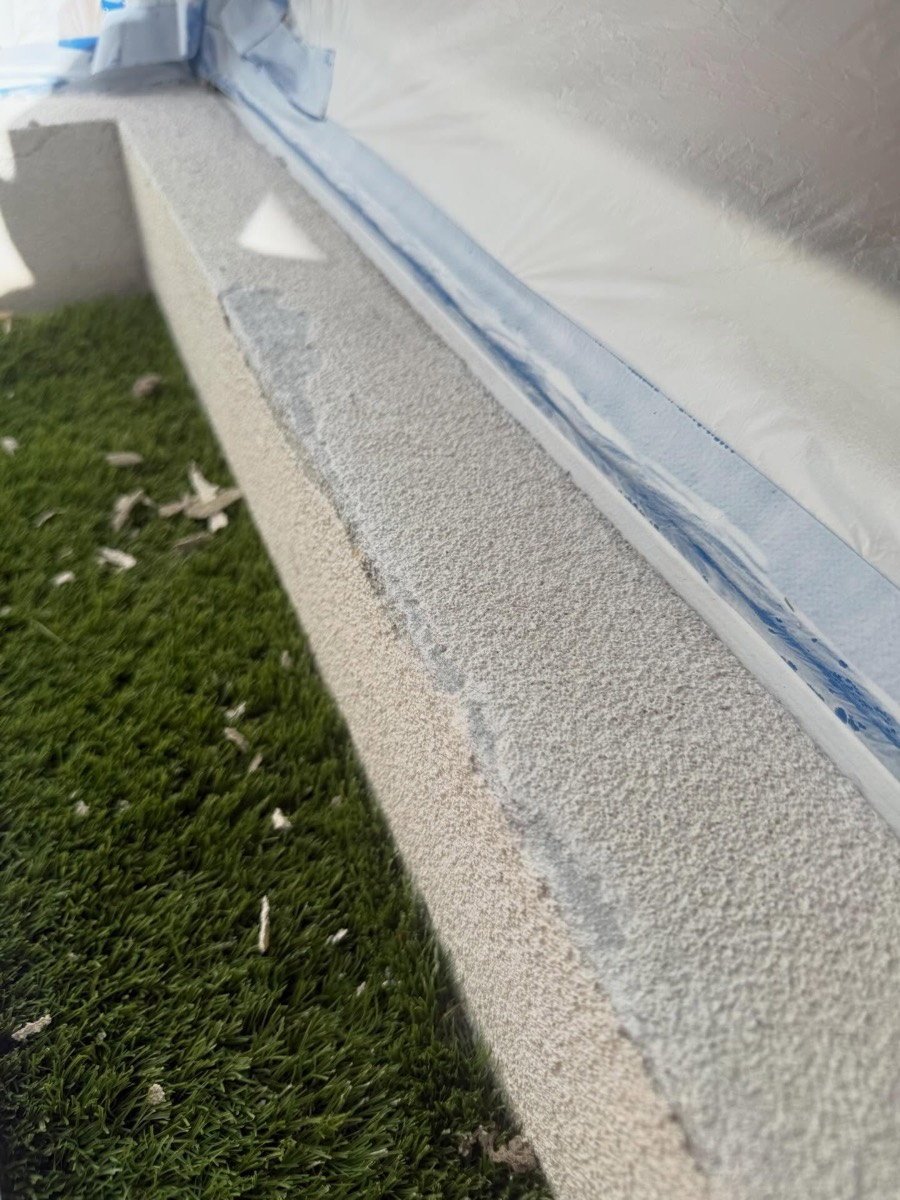 Common render damage repaired by LA Painting in Perth