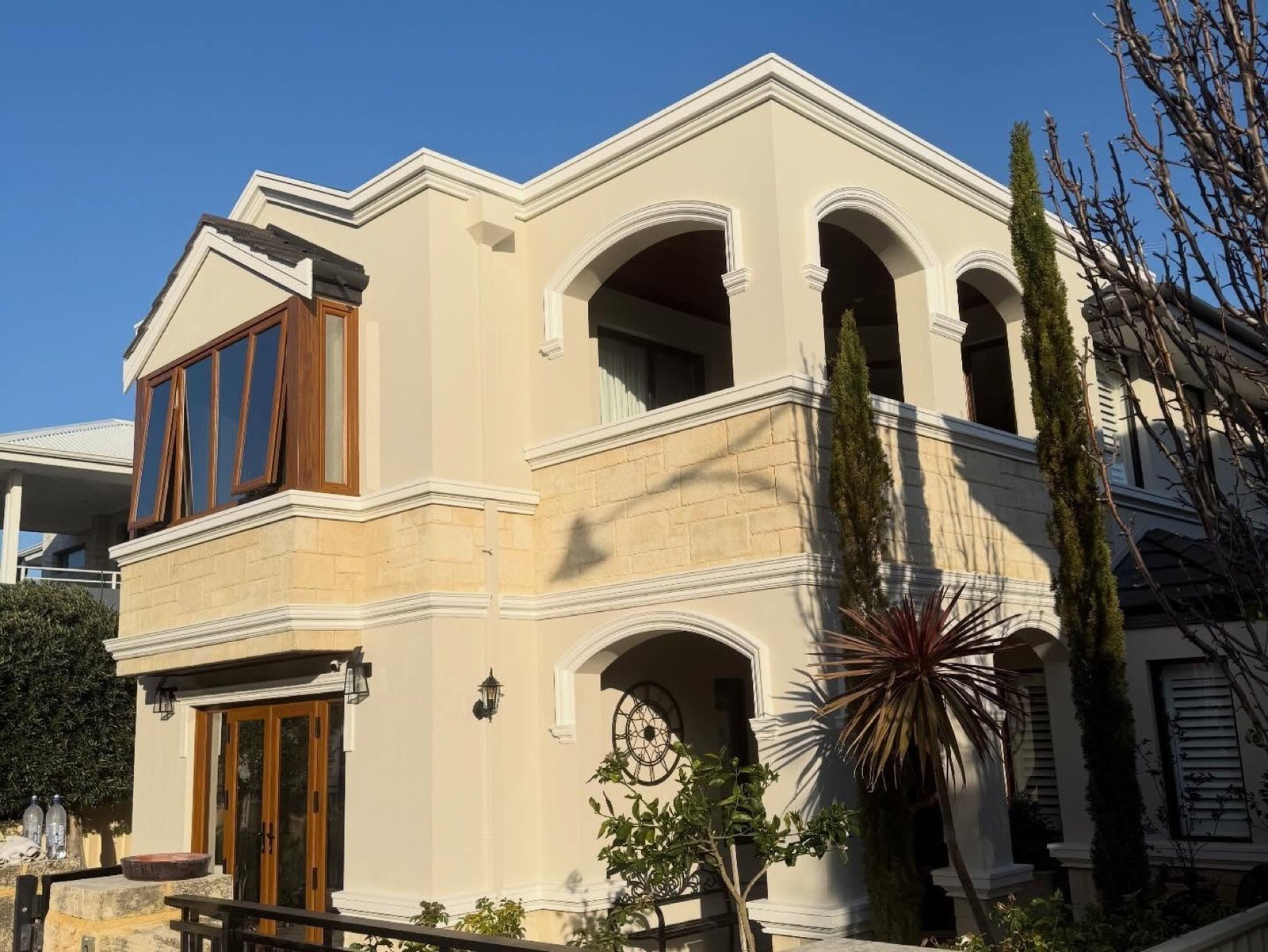 Two-storey exterior prepared and repainted by LA Painting & Decorating, Perth